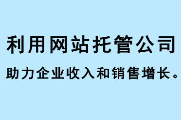 利用網(wǎng)站托管公司助力企業(yè)收入和銷(xiāo)售增長(zhǎng)